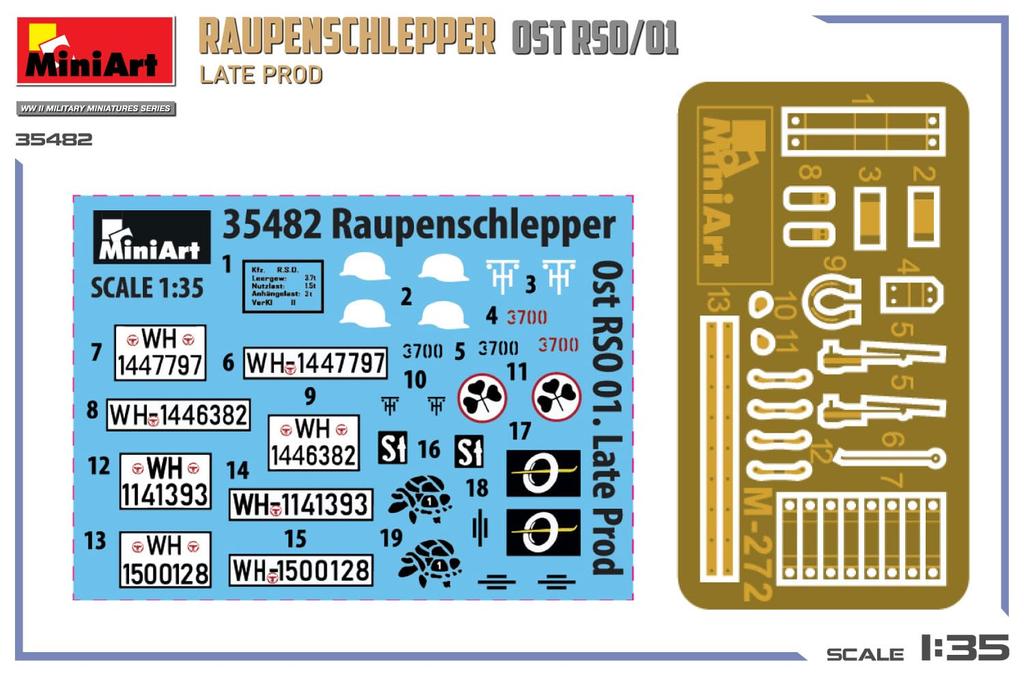 Miniart Laupenschlepper Ost Late Model Plastic Model Kit MA35482 1/35 RSO/01. (Military Vehicle)