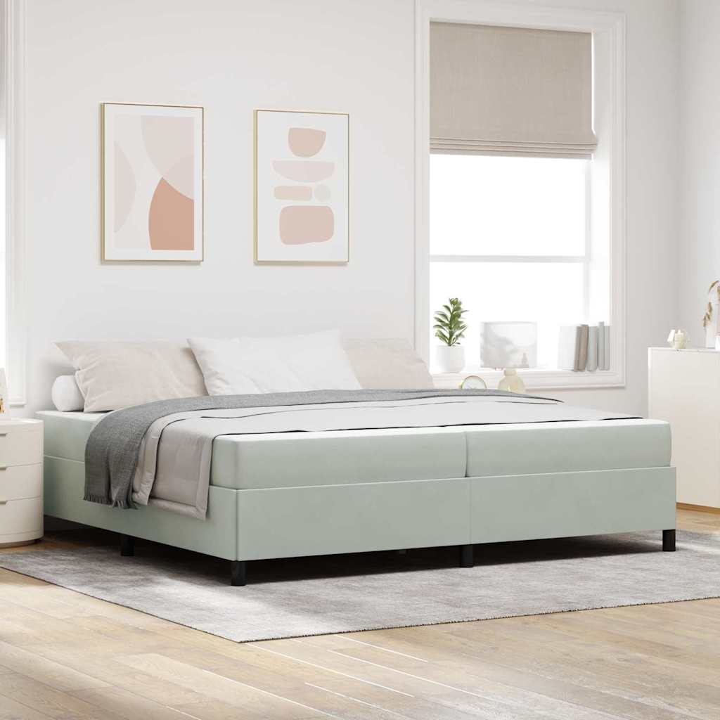 Bed Frame Light Grey 200 x 200 cm Fabric
