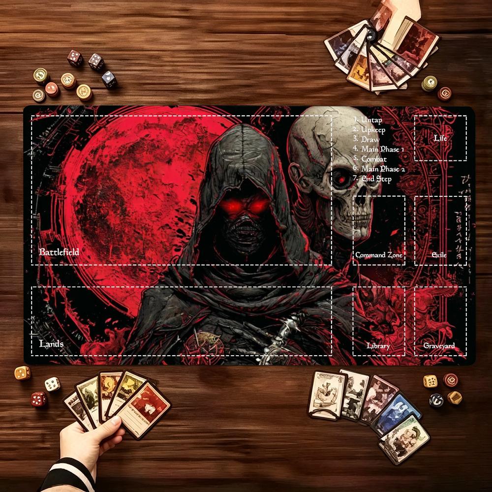 Gothic Undead Skeletondark Fantasy Art NonSlip Rubber Game Playmat For Tabletop Card Game Entertainment Desktop Gaming Sessions