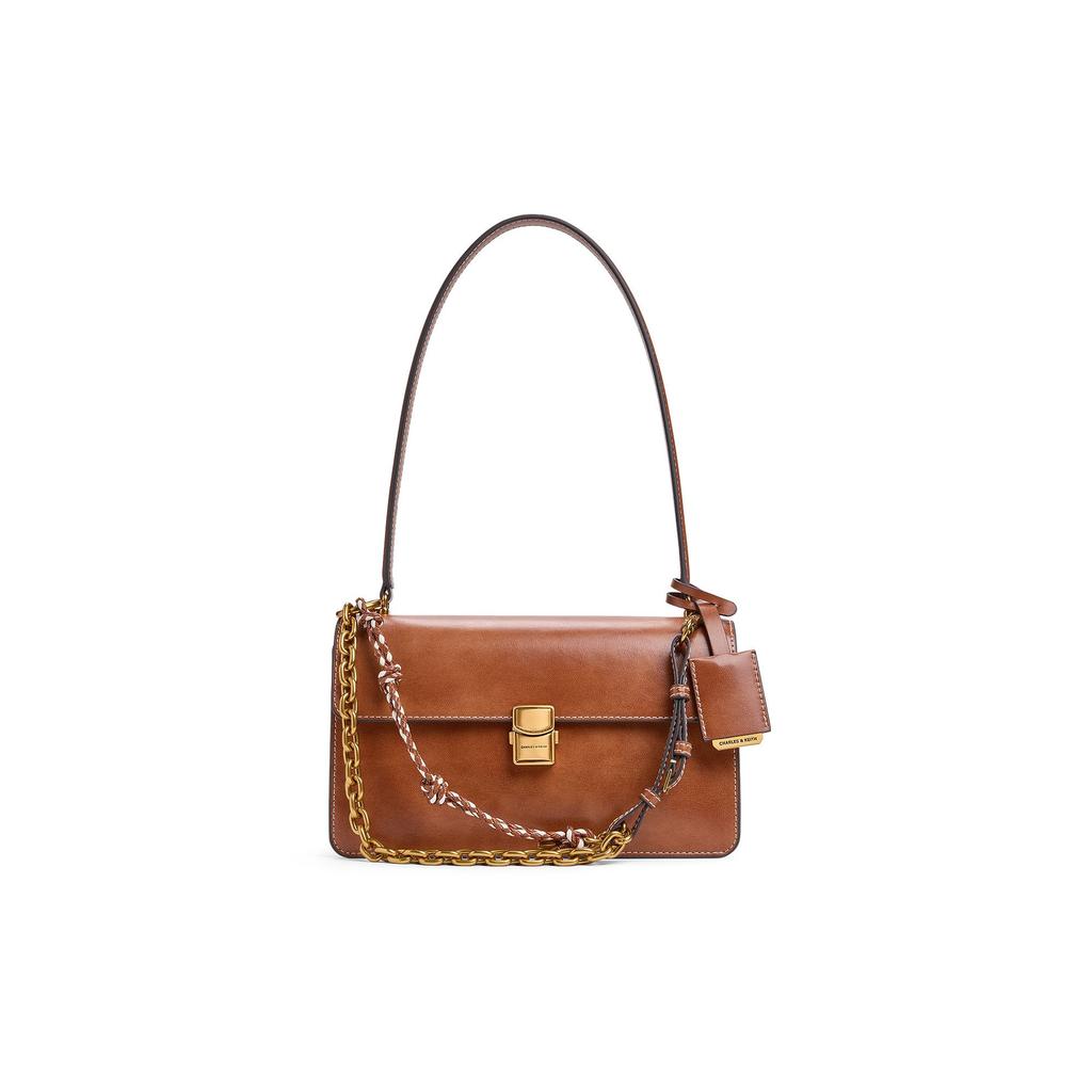 Charles & Keith Small CK 26 Spring Elegant Commuter Knot Chain PU Shoulder Bag Medium Women Bags CK2-20701632