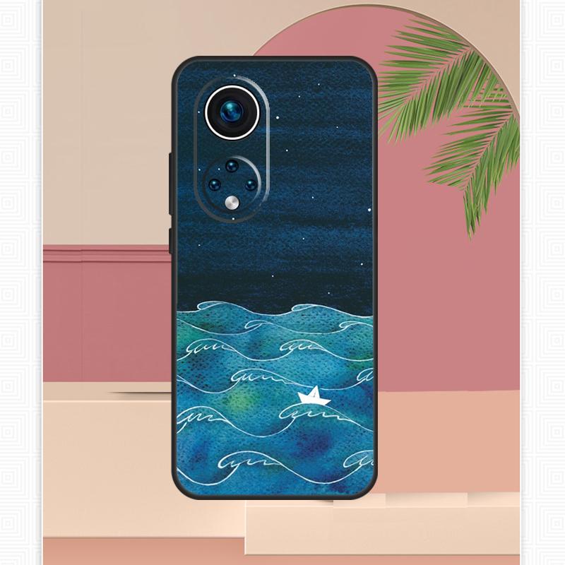

ocean waves sailboat Case For Honor Magic 7 Lite 5 6 8 Pro Honor 400 200 X9c X9b X9a X8b X8a X8c 50 70 90 Cover Honor X9c