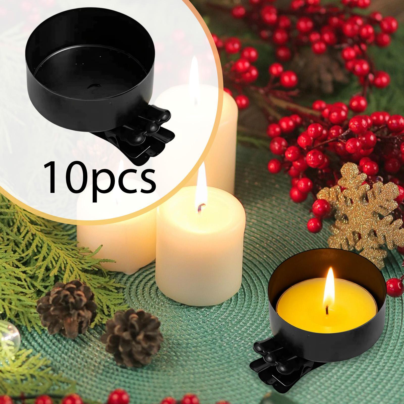 

10x Christmas Tree Candle Clips Reusable Candle Clips Hanging Metal Lightweight 4.8 x 4 x 3.5 cm for Parties Birthday Wedding чёрный