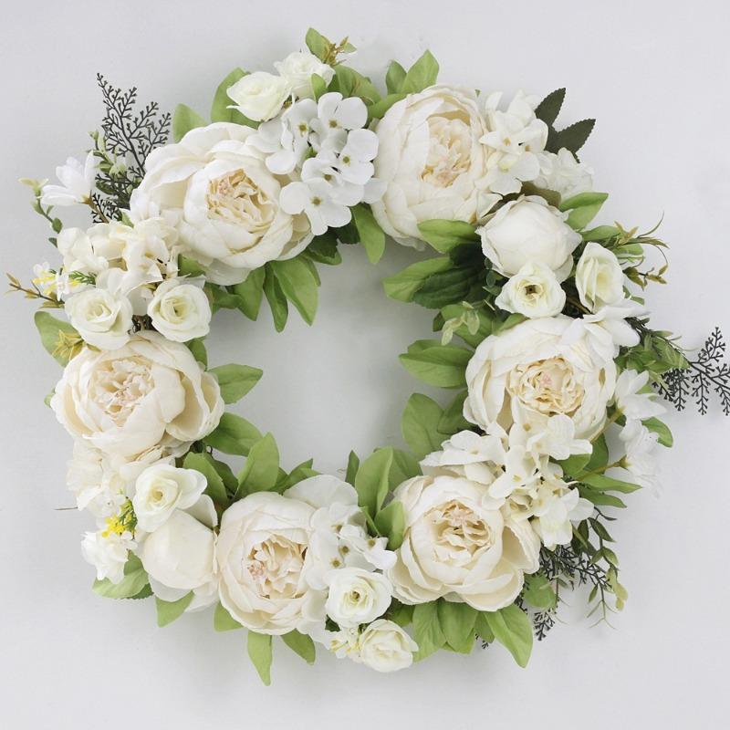 Beautiful Artificial Flower Wreath - Perfect for Garden, Farmhouse Door, Photo Props & Outdoor Decor Valentine's Day decorations
