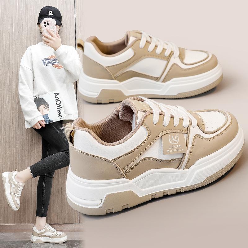 RD6501 new women's shoes 2025 spring and summer color matching breathable thick sole heightening round head wear-resistant board shoes street shot K