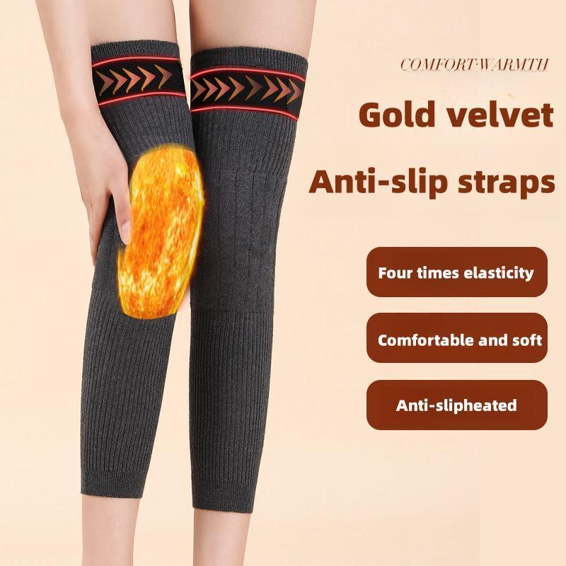 2PCS Cashmere Wool Knee Pads Support Brace Winter Warm Thermal Knee Warmers Sleeve for Arthritis Pain Relief Ski Cycling Running