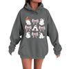 Women's Casual Fashion Comfortable Round Neck With Hood Long Sleeve Halloween Print Warm Sweatshirt