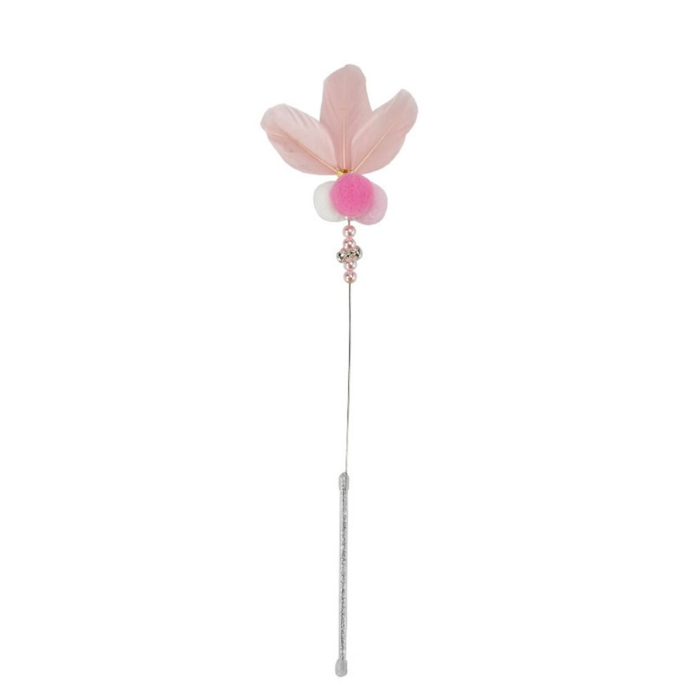 

Cat Playing with Bell Bite resistant Cat Stick Toys Cat Fishing Rod Pet Toys Kitten Teaser Stick розовый