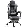 Ergonomic Gaming Chair Office Chair Desk Chair, Swivel Chair Height-Adjustable, Adjustable Lumbar Cushion with Footrest Black 62x52x128 Cm