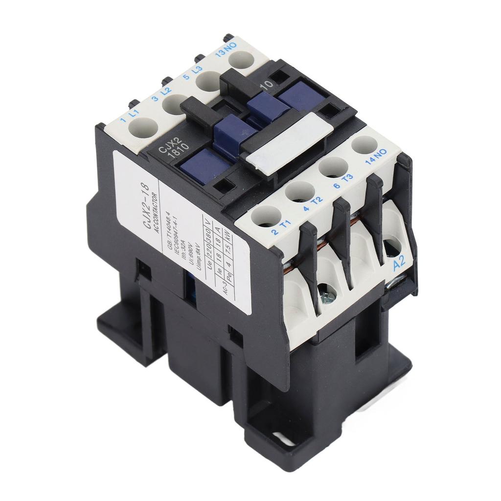 220V 18A AC Contactor Normally Open Electric Contactor Silver Alloy Contact M5 Screw CJX2‑1810