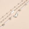 Unique Asymmetrical Heart Designs Faux Pearls Accent Necklace Alloy Material Lightweight Jewelry Gift For Her