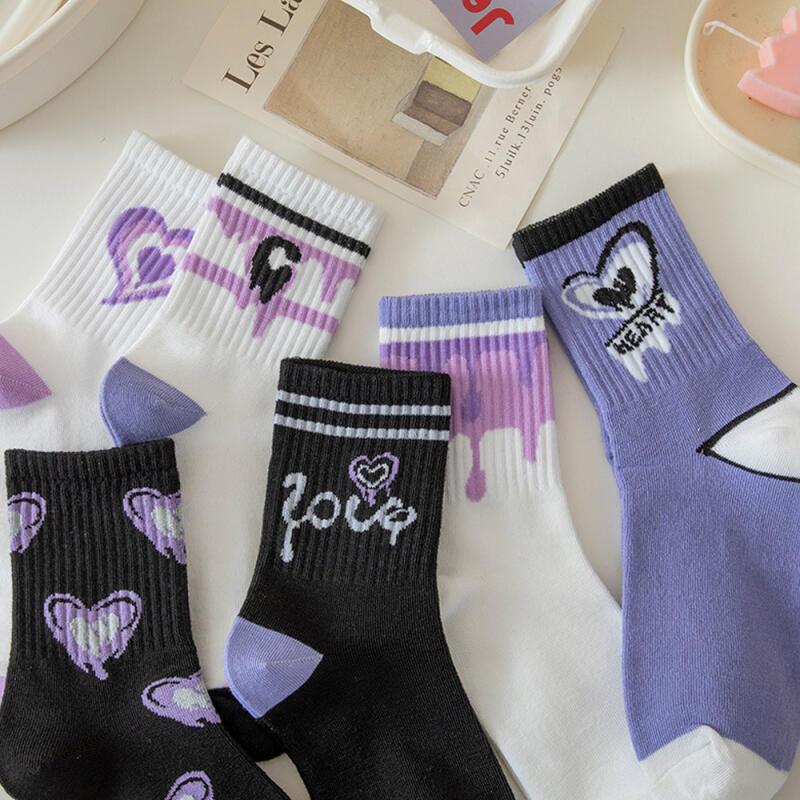 Juliana Purple Heart Women's Compression-Free Socks Set of 6