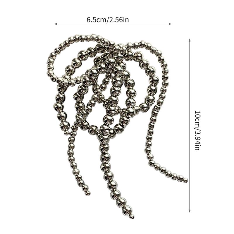 Elegancka perłowa kokardka zawieszka do wyrobu biżuterii breloczek naszyjnik kolczyki DIY rękodzieło ozdoba klamra do butów akcesoria