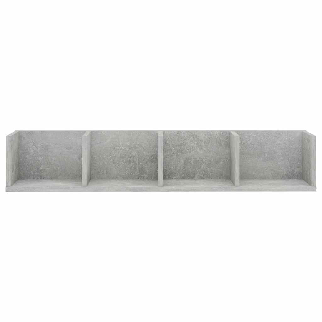 vidaXL CD-Wandregal Betongrau 100x18x18 cm Holzwerkstoff