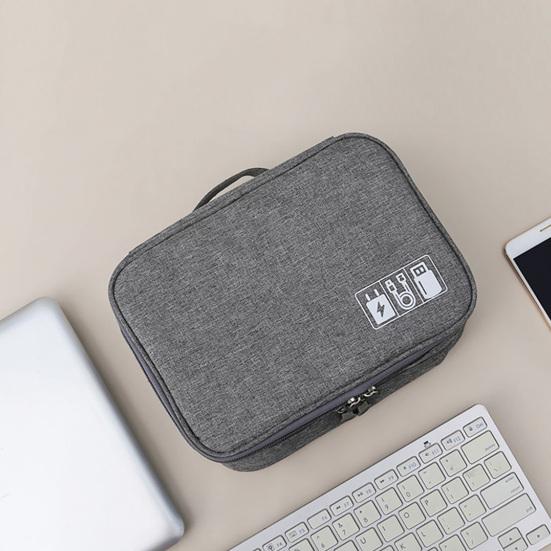 Bolsa de armazenamento de cabos Camada dupla Grande capacidade Gadget eletrônico portátil Organizador de viagem para casa