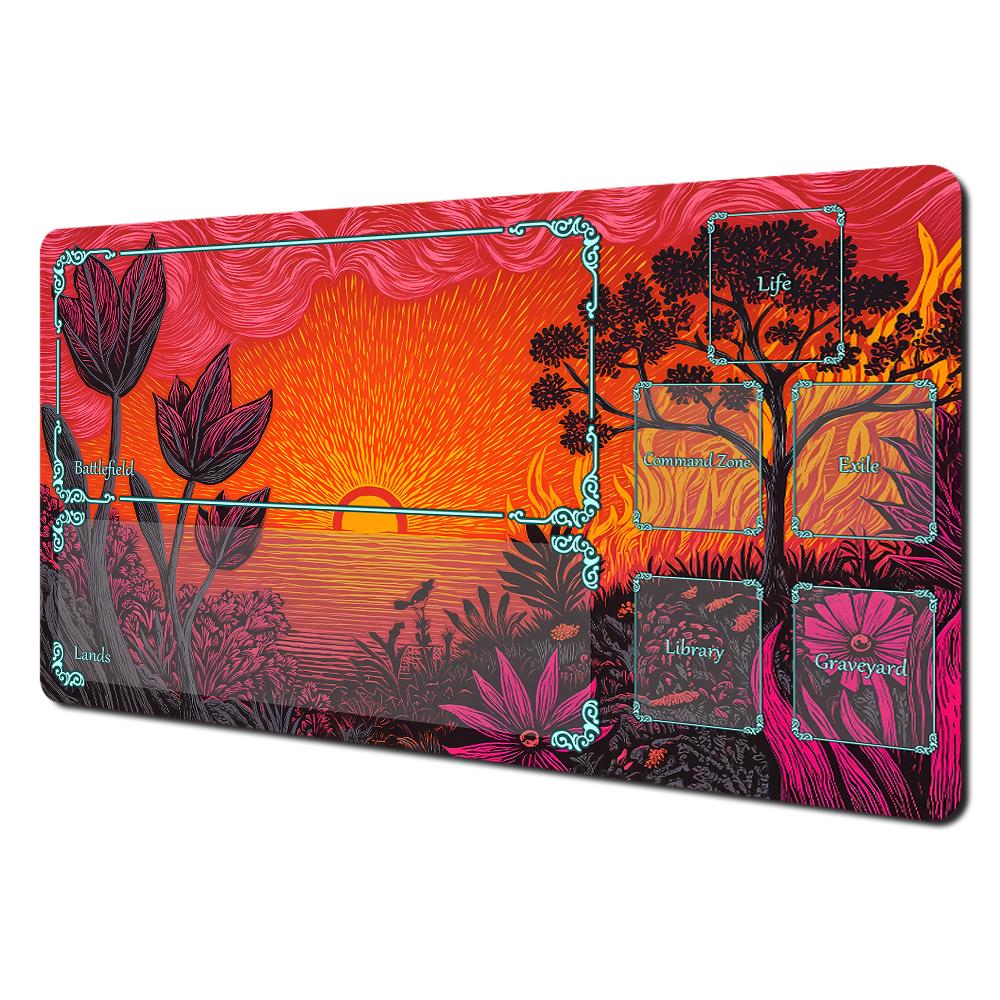 Mysterious Forest Secret Realm Mtg Playmat Magic Card Battle Mat NonSlip Durable Stitched Edge Tabletop Playmat