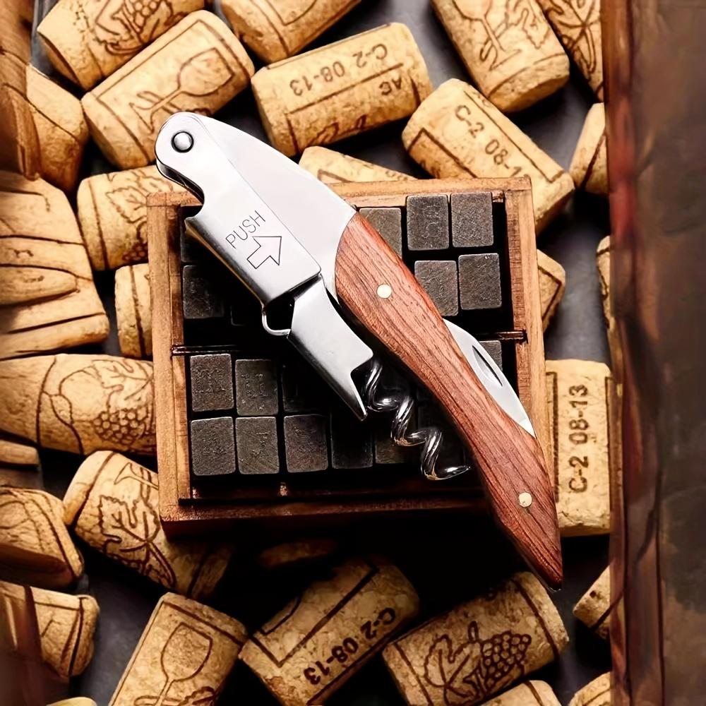 Custom Engraved Stainless Steel Wine, Beer Opener with Wooden Handle Ideal for Home, Bar, Restaurant ,Perfect Gift for Christmas, Birthdays,Parties,