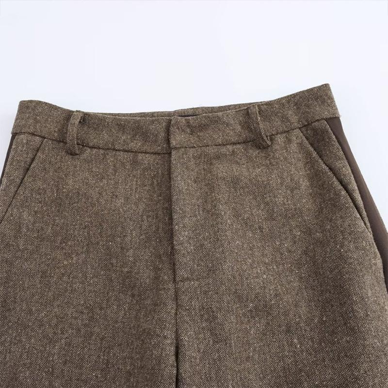 Women's Versatile Vintage Slim Suit Set Autumn Winter Long Sleeve Lapel Single Breasted Jacket Straight Leg Pants Two Piece Sets