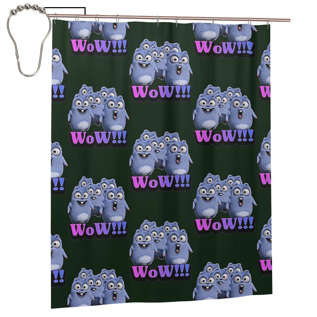 

Grizzy And The Lemmings Shower Curtain Bathroom Polyester Waterproof Bath Curtains With Hooks W60H190(CM)-1 Pcs