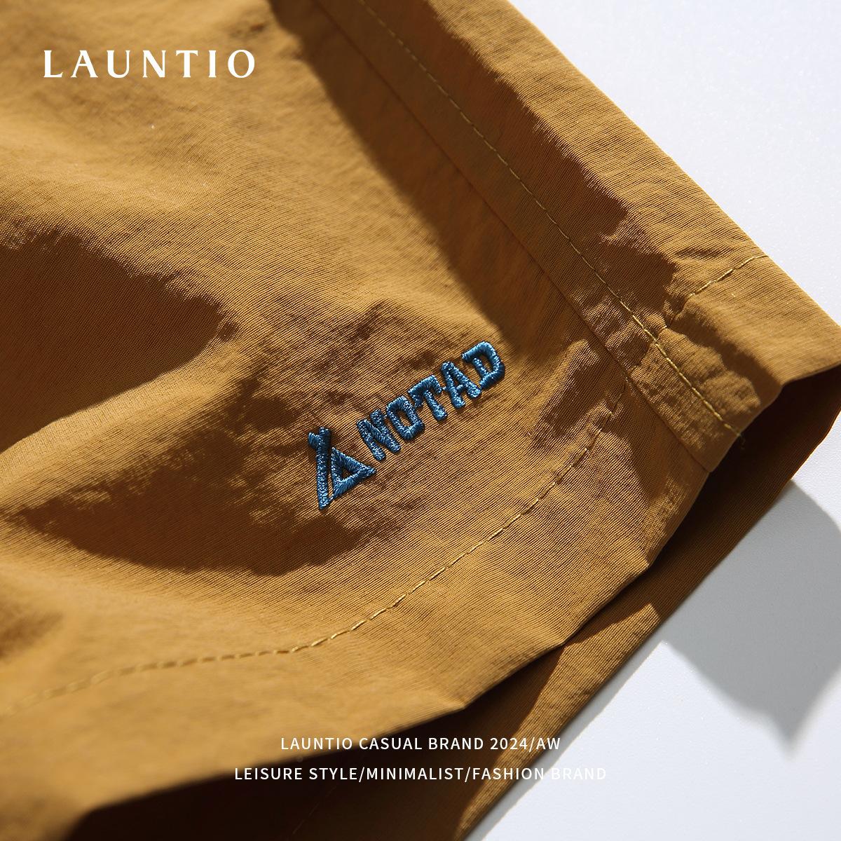 Базовые мужские капри универсальные летние четырехцветные вышитые свободные повседневные — фото 4