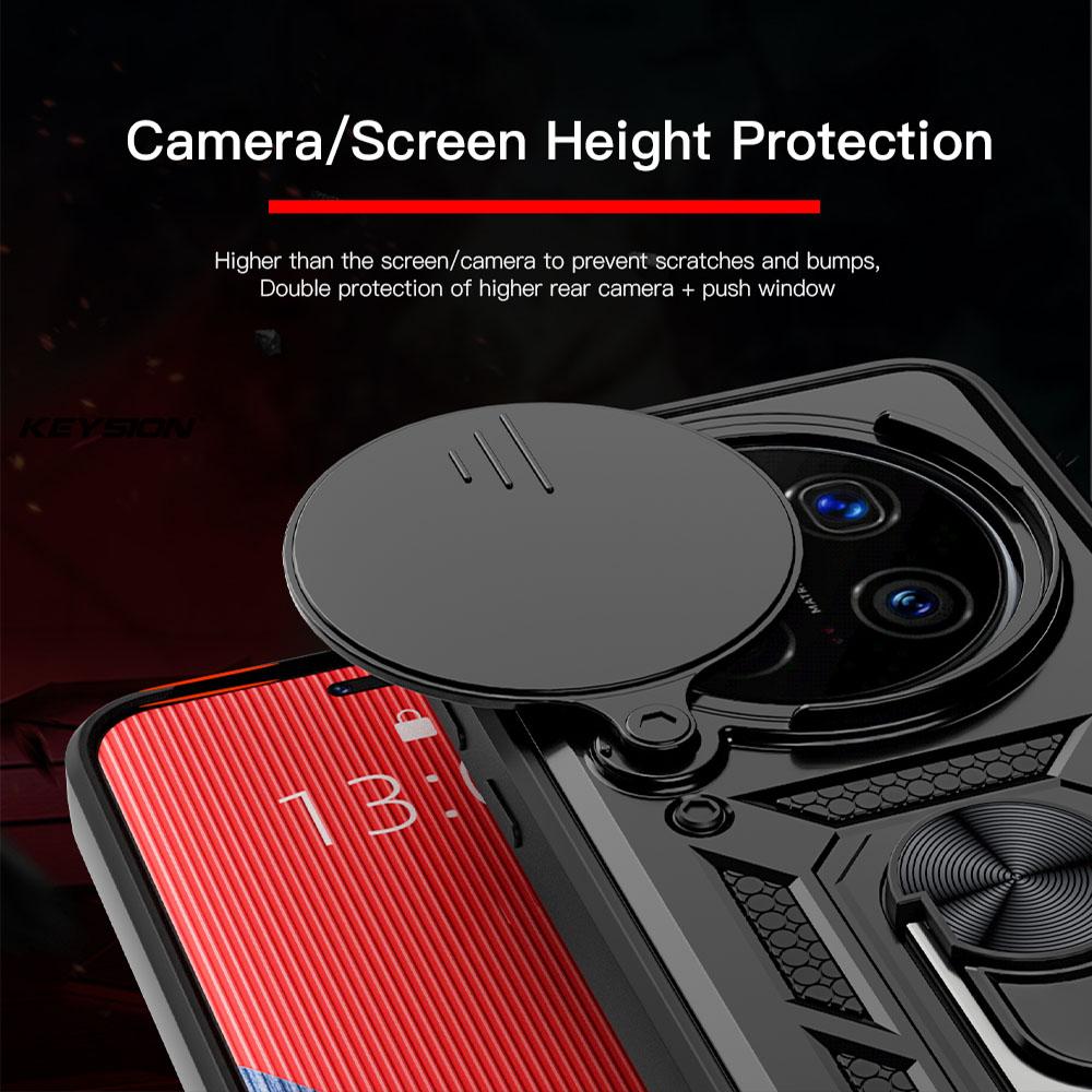 KEYSION Husă blindată rezistentă la șocuri pentru HONOR Magic 7 Pro 5G Husă pentru telefon cu inel de protecție pentru cameră pentru Huawei Magic 7 Pro 5G