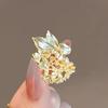 Broche para Mujer Brillo Alto Incrustación de Pedrería Diseño de Hortensia Brillante Pin de Solapa Suéteres Cuellos Sombreros Bolsos Abrigos Bufandas Insignia Accesorio de Atuendo