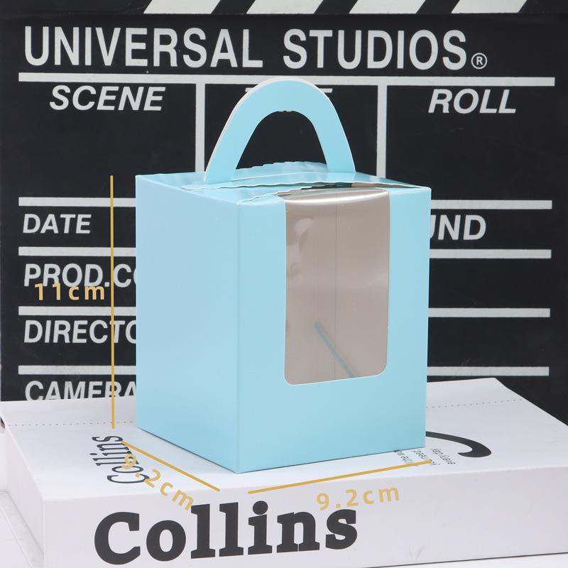 Handheld Windowed Cupcake Packaging Box Egg Tart Box Baking Packaging Boxes Family Gathering Wedding Dessert Display Stand Tray Anti Rollover