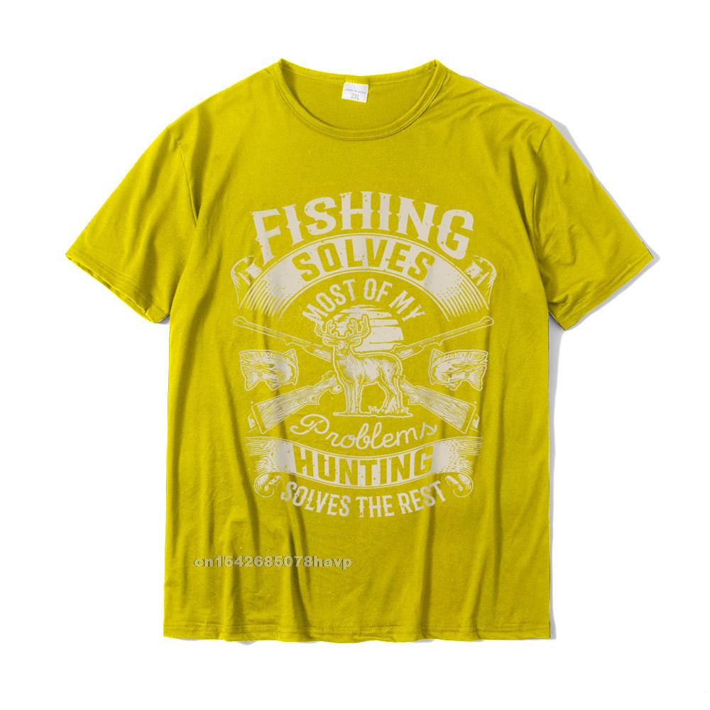 Fishing Solves Most Of My Problems T Shirt Hunting Hunter TShirt Printed On Unisexs T Shirts Latest Cotton Tops Tees Europe