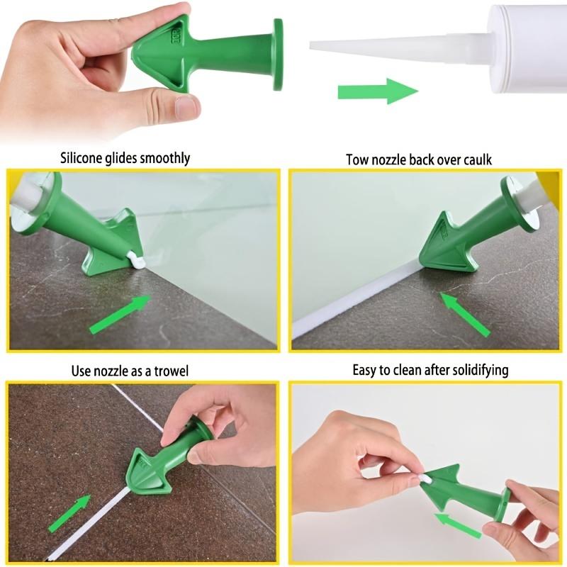 Silicone Application Seam Tool, Scraper Application Silicone Seam Tool, Sealant Nozzle Epoxy Piston Accessories, for Floor Cleaning Tile Tile
