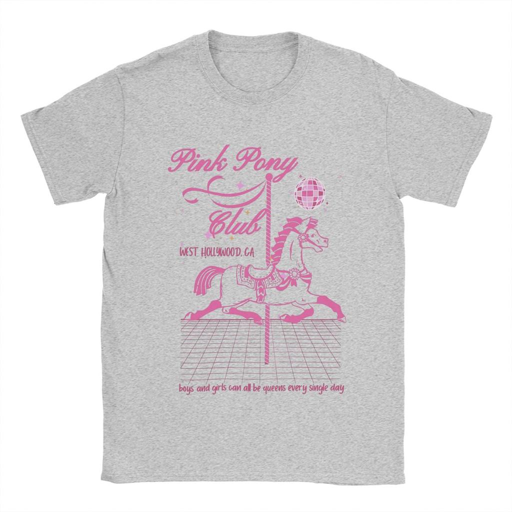 Novelty Chappell Roan Pink Ponys Club T-Shirts for Men Crewneck Cotton T Shirts Short Sleeve Tees Party Clothes