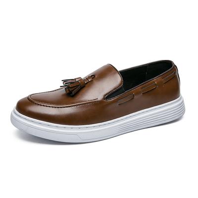 Fashion 2024 Fashion Brand Soft Soled Comfortable Loafers Casual Versatile Men's Thick Soled Leather Shoes Men's Split Leather Shoes
