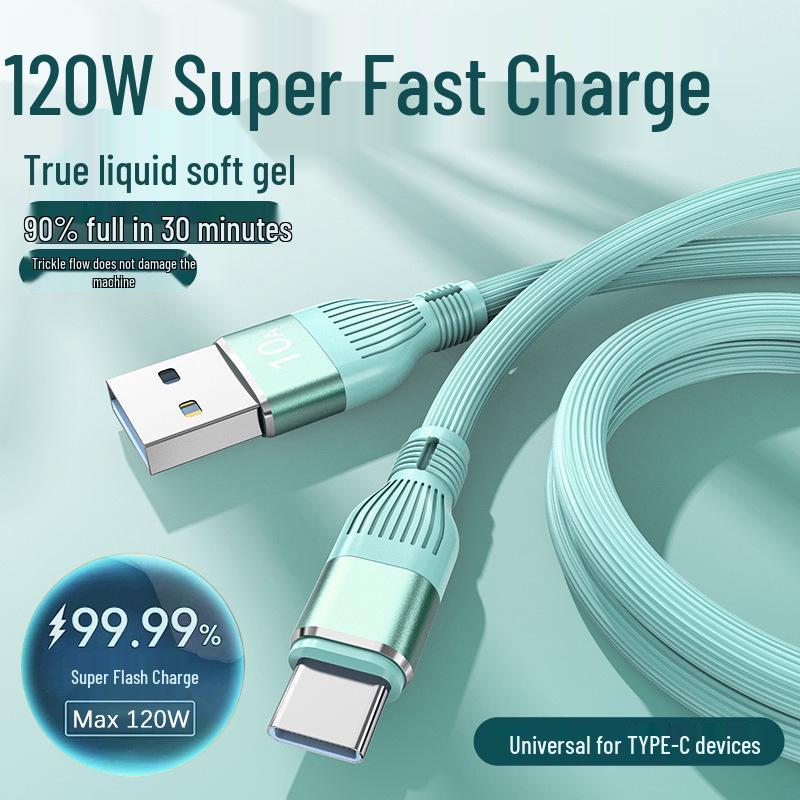 10A 120W Super Fast Type-C Charging Cable for Huawei, Honor, Vivo, and Oppo