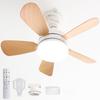 Reverse Ceiling Fan LED Ceiling Fan with 28W 3000lm Stepless Temperature DC Remote Energy Timer Suitable for 8 Tatami Mat Easy Equivalent To Suitable