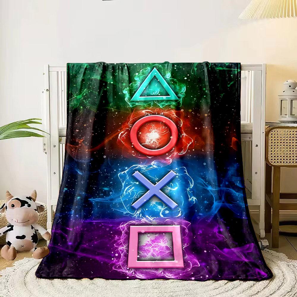 Playstation Tasten Galaxie Decke Schlafzimmer Decke für Wohnzimmer Sofa Mittagspause Weiche Gemütliche Decke für Freundes Festival Geschenk