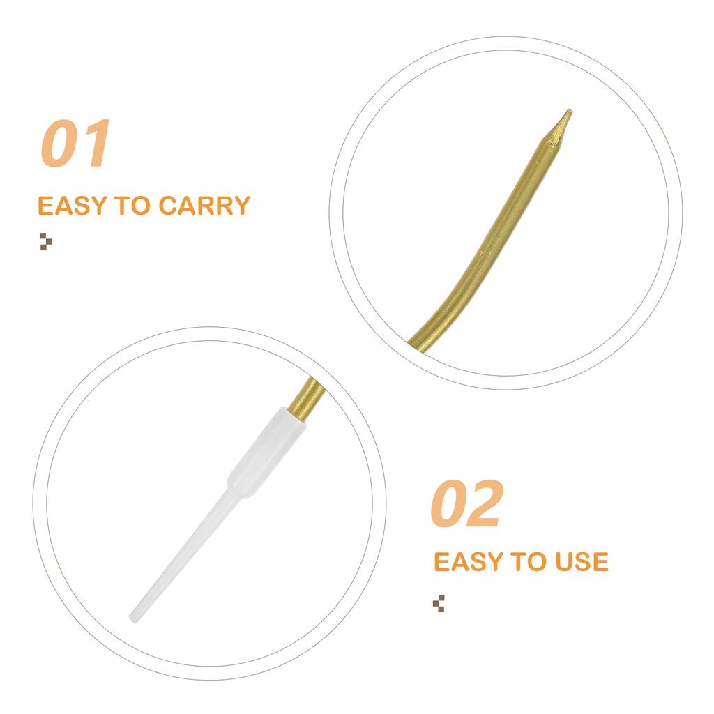 72pcs Spiral Birthday Candles Bending Design Cake Decorations For Party Baby Shower Stable Structure Quick Ignite Decorative