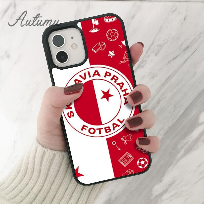 Slavia Praha Czech Flag Phone Case for iPhone 11 12 13 14 Pro Max Mini XR XS SE 2020 7 8 Plus Samsung Galaxy S21 S22 Shell