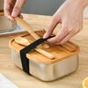 304 Stainless Steel Bamboo Lid Lunch Box, Japanese Style Lid Preservation Box, Lunch Box, Lunch Box, Food Storage Box