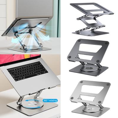 Foldable Laptop Stand Height Adjustable Hollowed Cooling Bracket Support Aluminum Alloy 360 Rotatable for 11-17 Inch Notebook