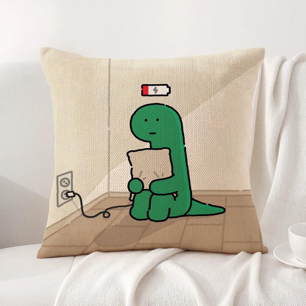 Cartoon Art Joguman Cushion Cover Summer Coolness Linen Fabric Double-Sided Printing Pillow Case Sofa Home Decor Gift