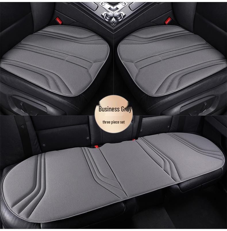 Three-Piece Seaweed Fiber Car Seat Cushion Set: Universal, Comfortable, Breathable, Non-Slip, All-Season Cover.