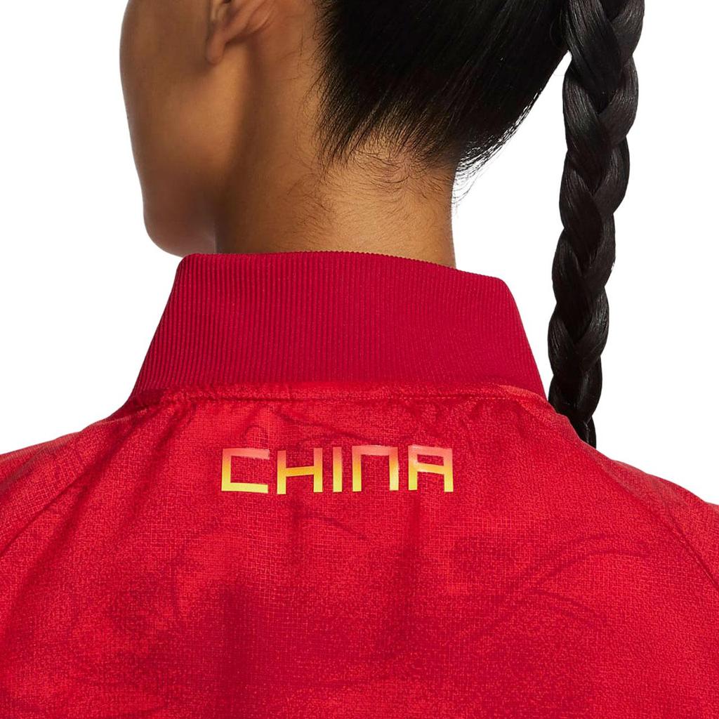 Nike Dri-FIT Anthem China Team All-Over Print Stand Collar Quick-Dry Football Jacket Women Jacket Red DV5615-687