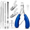 A Sturdy Toenail Clipper Set Suitable for Thick Nails and Internal Nails, with 7PC Stainless Steel Toenail Clippers for Trimming