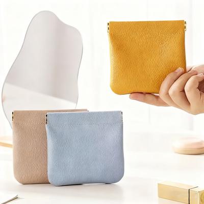 12Pcs Faux Leather Makeup Bag Snap-Closure Mini Cosmetic Bag Waterproof Storage Bag Portable Self-Sealing Bag