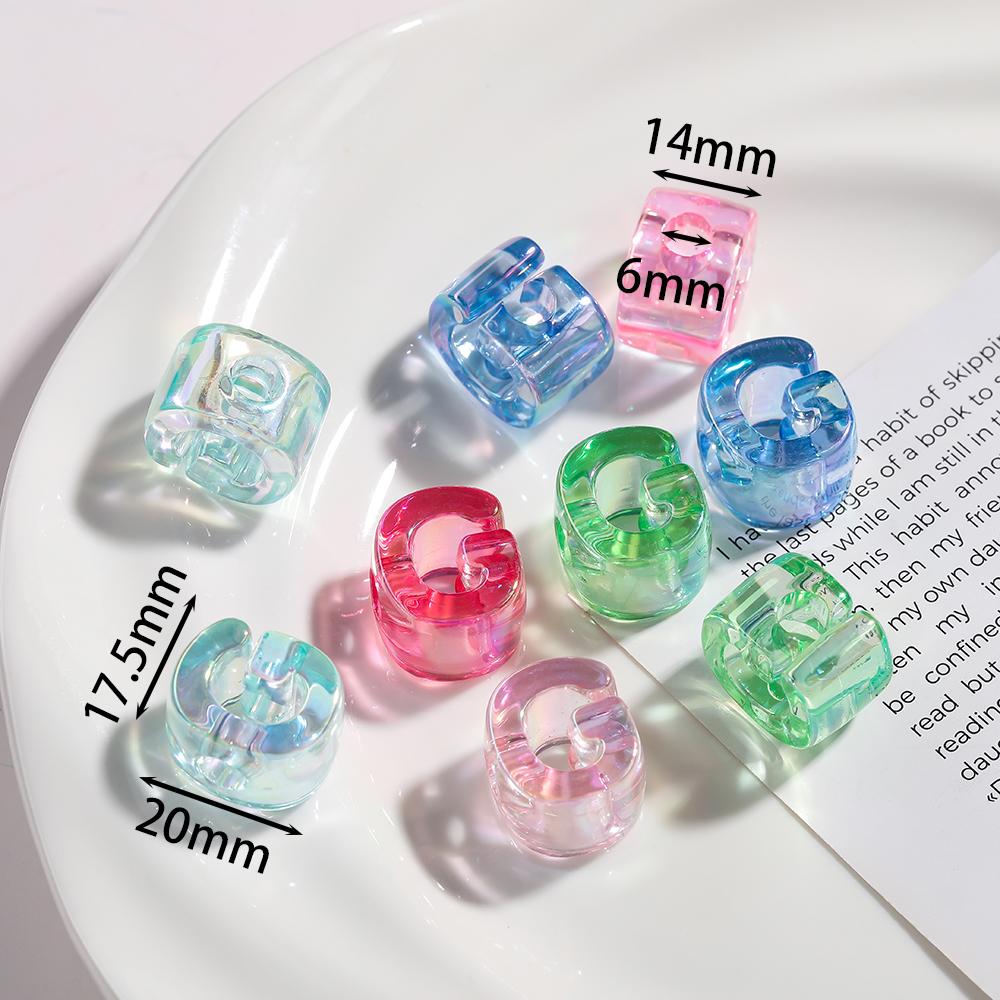 5pcs Transparent Acrylic Letter Beads Random Mixed A-Z Alphabet Spacer Beads for DIY Bracelet Necklace Jewelry Making Findings