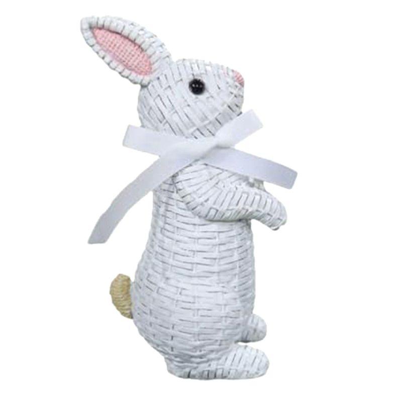 

M-Modern-Simulation Bunny Figurine Festival Art Craft Ornament Easter Tabletop Decoration, Easy To Use White-B