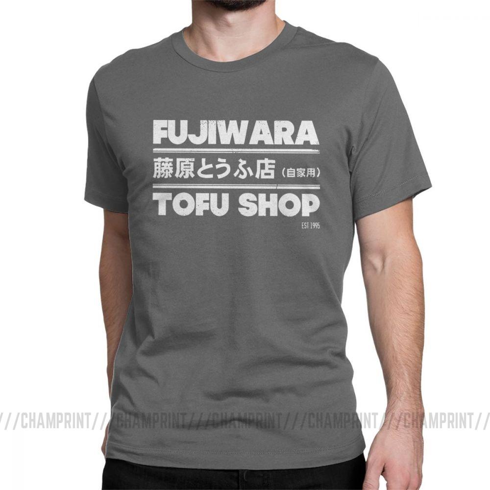 Anime Initial D Tees Fashion Fujiwara Takumi Fujiwara Tofu Shop T Shirt Men S Cotton Vintage