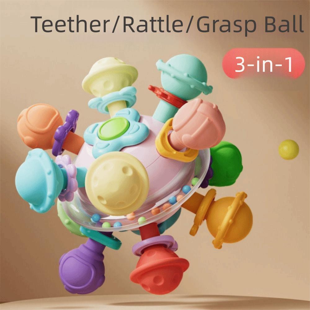 Colorful Early Educational Toy Food Grade Sensory Chew Toys Chew Baby Rattles Toys  Toddlers