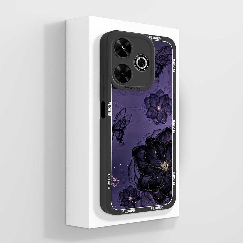 Pentru Redmi 12 13 14 13C 13R 14C 14R 4G 5G Huse Huse Flori cool Estetică Fluture Protecție pentru cameră Silicon lichid moale Potrivit pentru bara de protecție Redmi