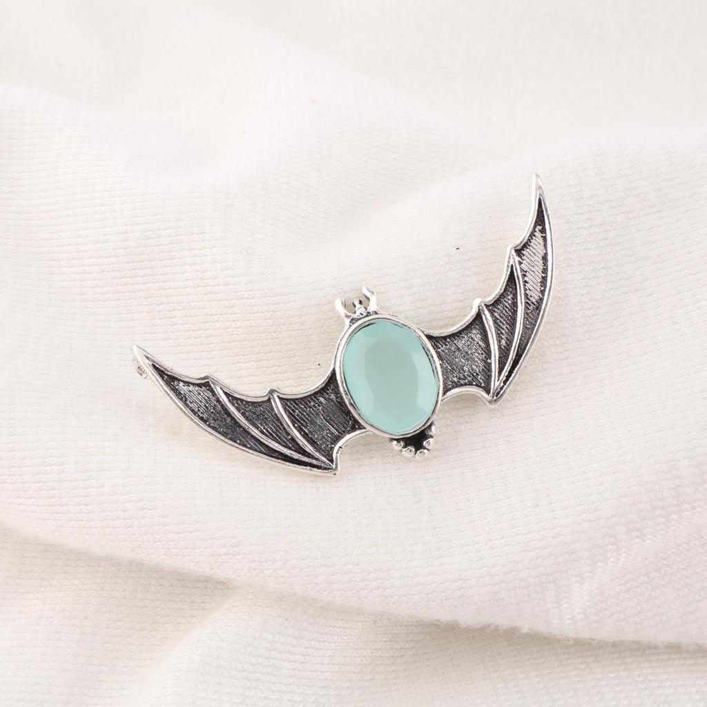 Aqua Chalcedony Silver Gemstone Jewelry, 925 Sterling Silver Pendant, Handmade Everyday Jewelry For Women