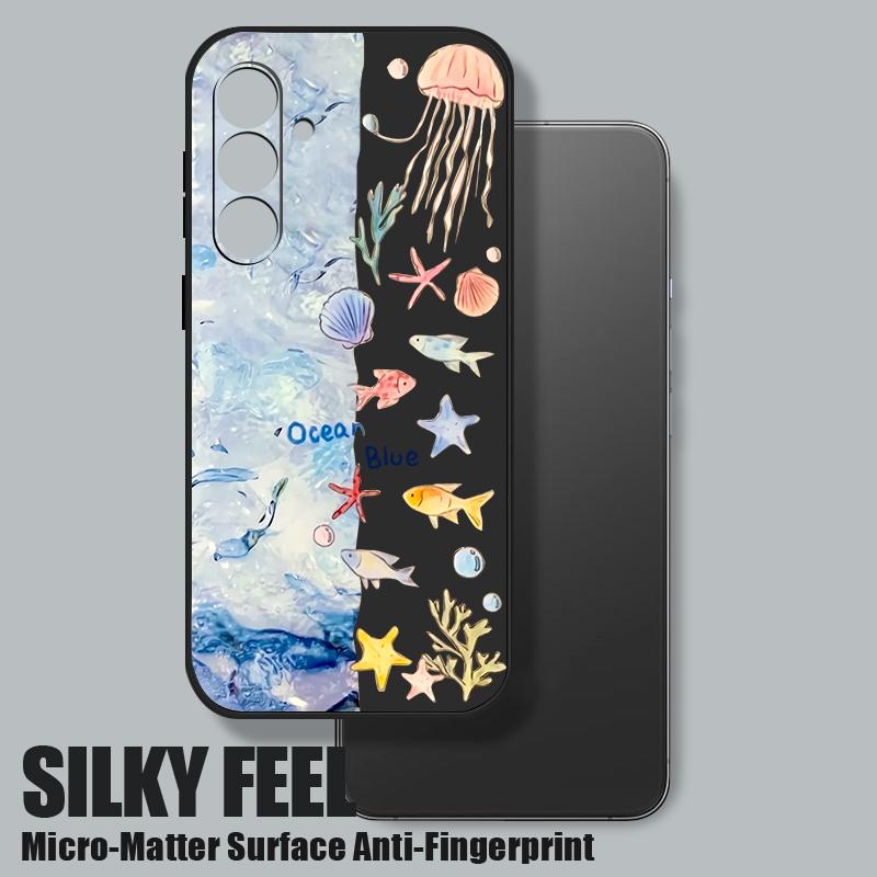 Shark Ocean Fish Print Case For Samsung Galaxy S26 S25 Ultra S24 S23 S22 Plus S21 FE A15 A16 A17 A35 A36 A54 A55 A56 5G Soft Cover