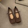 Fashion Fashion Shallow Footwear Buckle Strap Women Mary Janes Flats Shoes Luxury Female Square Toe Ladies Flats With Shoes 2025 New